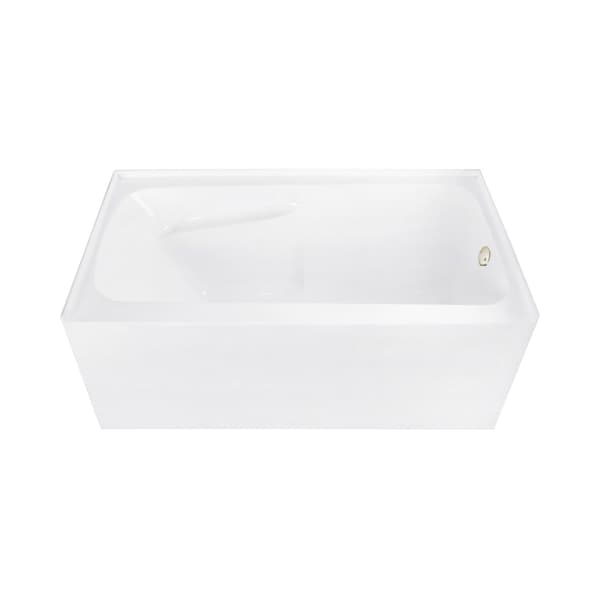 Kingston Brass 54" Acrylic Rectangular 3-Wall Alcove Tub Combo w/ Armrests in Glossy White/Polished Nickel CVTAP543023R6 - main
