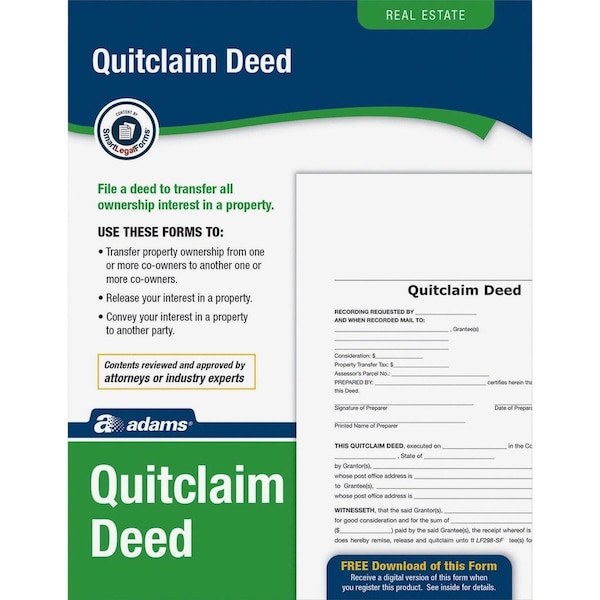 Adams Quitclaim Deed Form LF298 - main