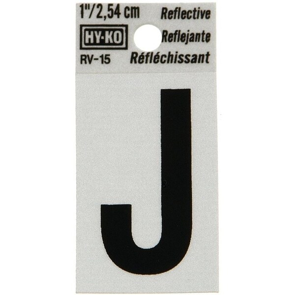 Hy-Ko Letter House J 1In Refl Blk RV-15/J - main