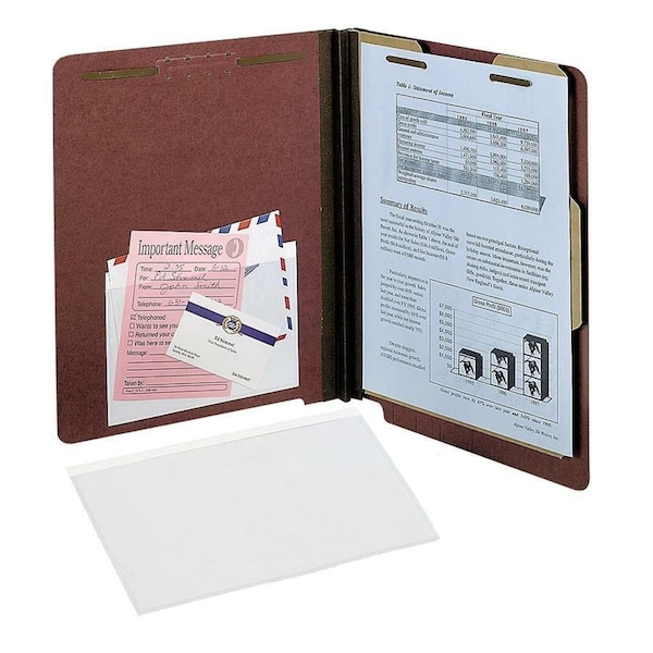 Esselte Pendaflex 99377 Self-Adhesive Vinyl Pockets 5 x 8. Clear Front/White Backing 100/bx 99377 - main
