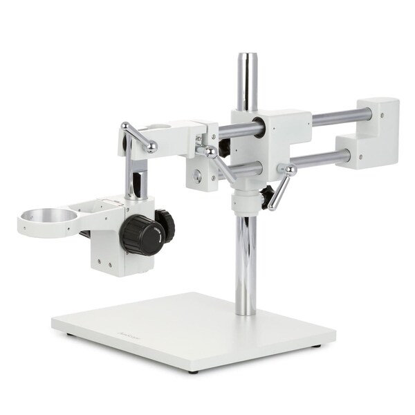 Amscope White Double Arm Boom Stand for Stereo Microscopes - Steel Arms, 76mm Focus Block DAW2 - main