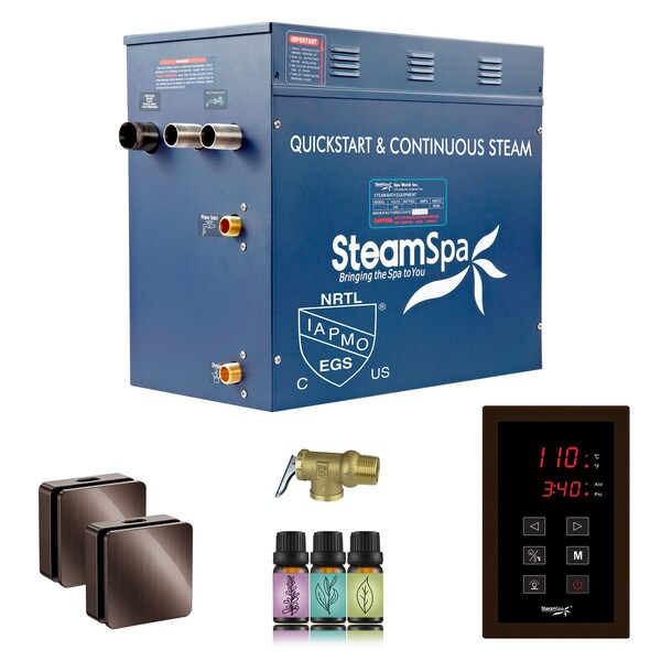 Steamspa Oasis Series 12KW Steam Bath Generator with Continuous Steam Plus Touchpad in Oil Rubbed Bronze OATS1200OB - main