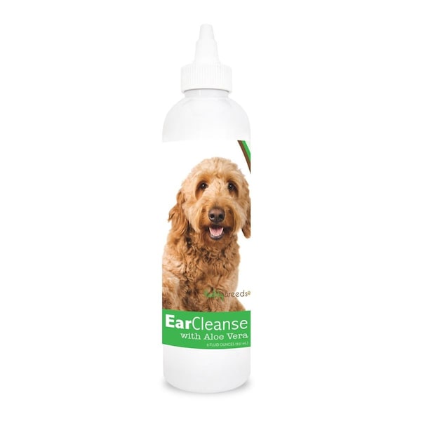 Healthy Breeds 8 oz Goldendoodle Ear Cleanse with Aloe Vera Cucumber Melon 840235107231 - main