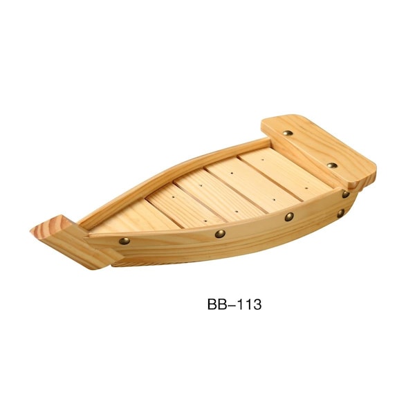 Yanco 13.25 x 5.75 x 2.25 in. Wooden Sushi Boat, Bamboo, 12PK WS-113 - main