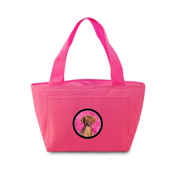 Carolines Treasures 15 x 7 in. Vizsla Zippered Insulated School Washable and Stylish Lunch Bag Cooler- Pink SC9132PK-8808 - main
