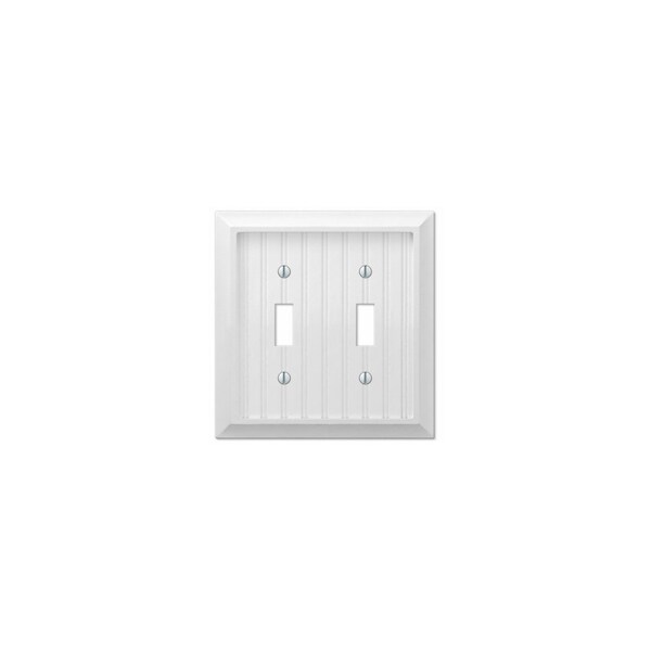 Amerelle Wall Plate Cottage White 2 gang Wood Toggle White 269TTW - main
