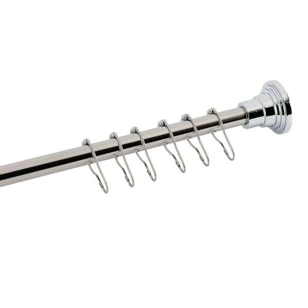 Kingston Brass 38"-60" Stainless Steel Adjustable Shower Curtain Rod with Rings, Polished Chrome SCC2811 - main