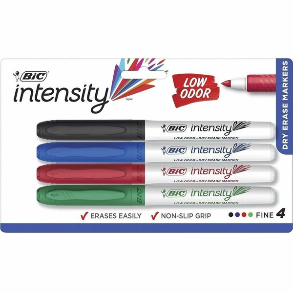Bic Dry Erase Marker, Fine, Assorted, PK4 BICGDEP41ASST - main