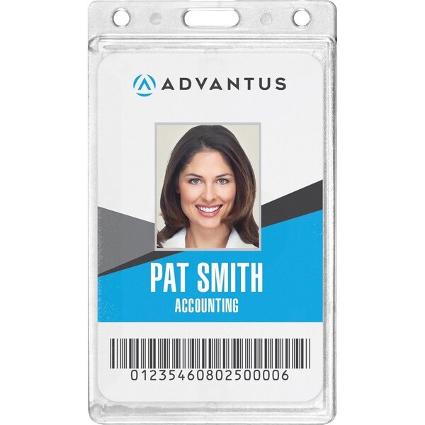 Advantus Advantus Frosted Rigid Badge Holder, 3-3/8" x 2-1/8", Clear, Vertical, 25/BX 76076 - main