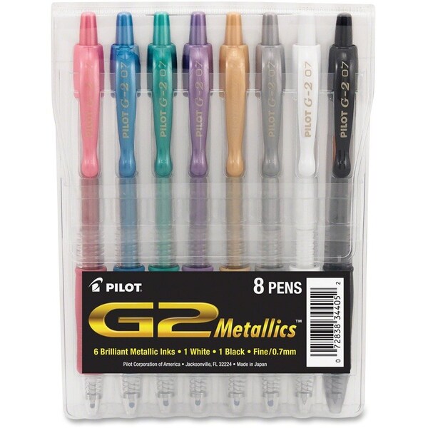Pilot Pen, Gel, G2 Metallic, Ast, PK8 34405 - main