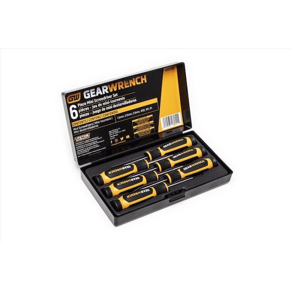 Gearwrench Phillips/Slotted Mini Screwdriver Set, 6PK 80055H - main