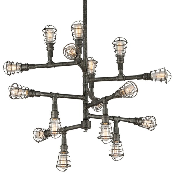 Troy Lighting Conduit 16 Light Chandelier 42 In. Old Silver F3818-APW - main
