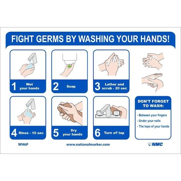 Nmc Fight Germs By Washing Your Hands, WH6P WH6P - main