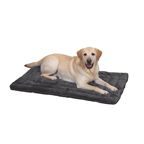 Slumber Pet ZW941 35 22 Plush Dog Mat, 35 in L, 22 in W, Plush Fur/Polyfiber Cover, Gray ZW941 35 41 - main