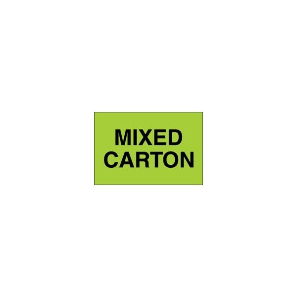 Bubblefast 2 x 3'' - ''Mixed Carton'' Fluorescent Green Labels BFDL1318 - main