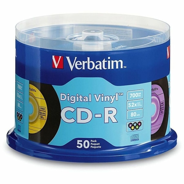 Verbatim CD-R 80min 52X with Digital Vinyl Surface - 50pk Spindle - 700MB - 50 Pack 94587 - main