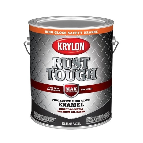 Krylon Rust Tough Gloss Anti-Rust Safety Color Rust Control Enamel, Safety Orange, 1 Gal. K09768008 - main