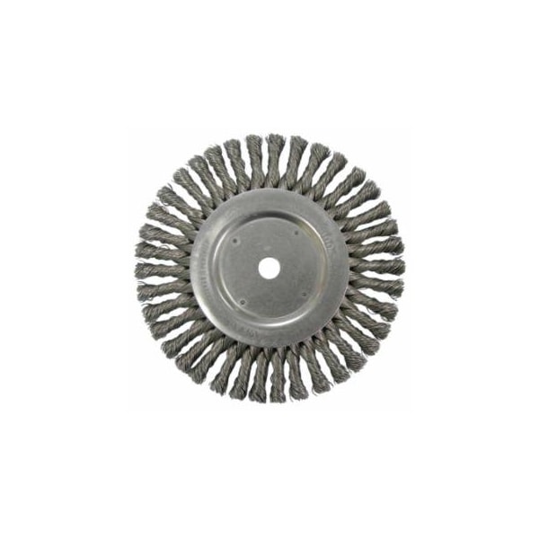 Weiler Cable Twist Knot Wire Wheel, 8 in D x 1/2 in W, .023 in Steel Wire, 6,000 rpm, 2PK 804-08615 - main