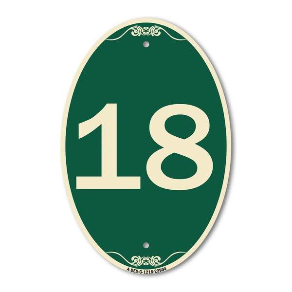 Signmission Number 18, 12 Inch X 18 Inch Architectural Oval, Heavy Gauge Aluminum A-OV-G-1218-22904 - main