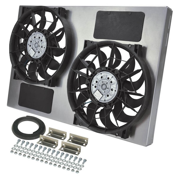 Powerhouse 16837 18 x 27 in. Dual RAD Fan with Aluminum Shroud Assembly PO3632155 - main
