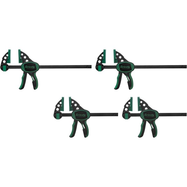 Grizzly 6" and 12" One-Handed Bar Clamp Kit, 4PK T33391 - main