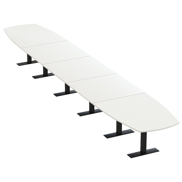 Skutchi Designs Arc Boat Conference Table With Power, 48 in W, 264 in L HAR-ABOT-48X264-T.BK-W960-NA - main