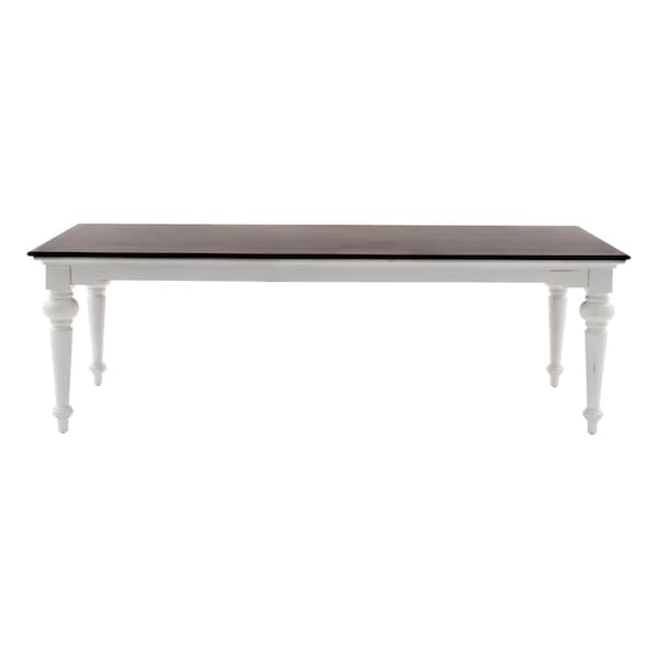 Homeroots 94" Dark Brown And White Solid Wood Dining Table 397669 - main