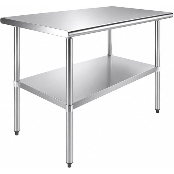 Amgood 30 in. x 48 in. All Stainless Steel Work Table, 35in. Height Commercial Prep Table with AMG WTSS-3048-Z - main