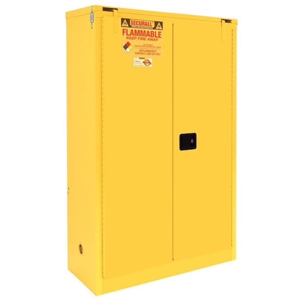 Securall Paint Storage Cabinet, 60 Gallon, 5 Shelves, 43 in W x 67 in H x 18 in D, Red P360 - main