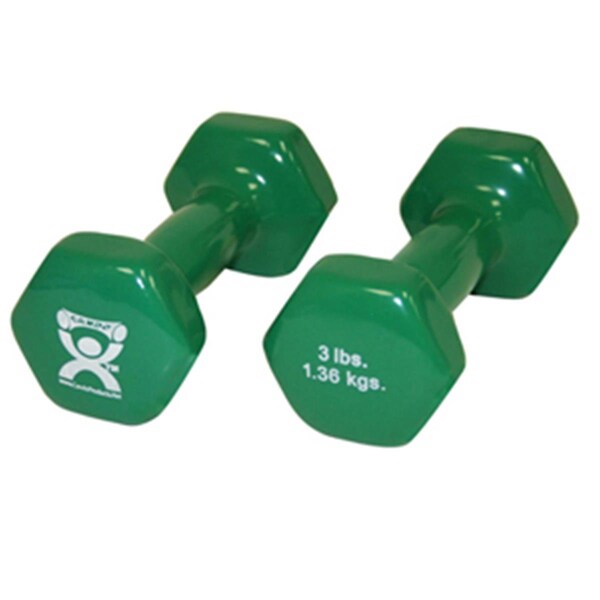 Cando International 3 lbs Vinyl Coated Dumbbell, Green - 1 Pair CanDo-10-0552-2 - main