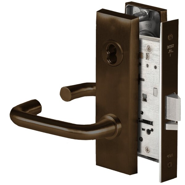 Best Grade 1 Storeroom Mortise Lock, 3 Lever, M Escutcheon, SFIC Housing Less Core, Oil-Rubbed Bronze Fi 45H7D3M613 - main