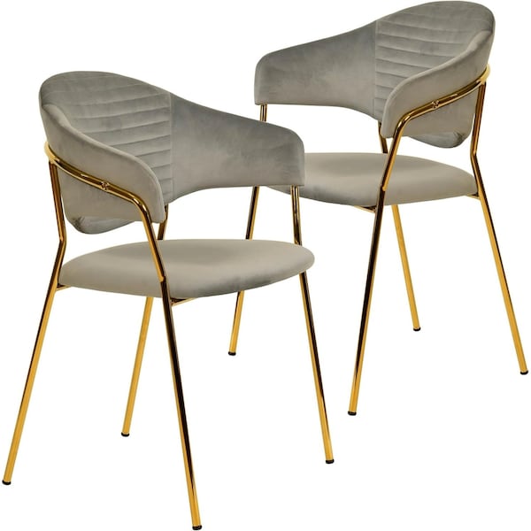Leisuremod Bella Collection Modern Dining Chair in Light Grey, 2PK BC21LGR2 - main
