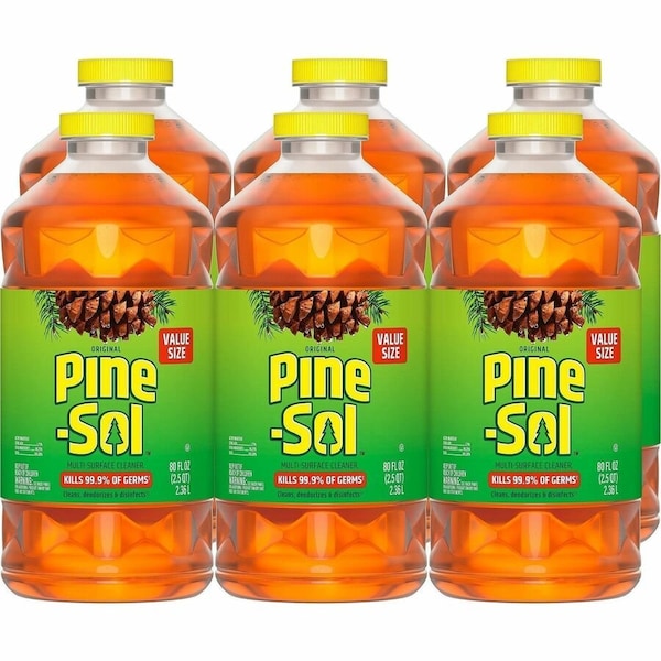 Pine-Sol Multi-Surface Cleaner Disinfectant Concentrated, Pine Scent, 80 oz Bottle, 6PK 60160CT - main