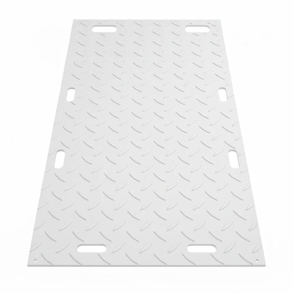 Irontread Mats Ground Protection Mat, Heavy Duty, Diamond Tread Pattern, HDPE, 1/2in Thick, 4ftx8ft, White, 100PK ITGPM-100-WH-100 - main