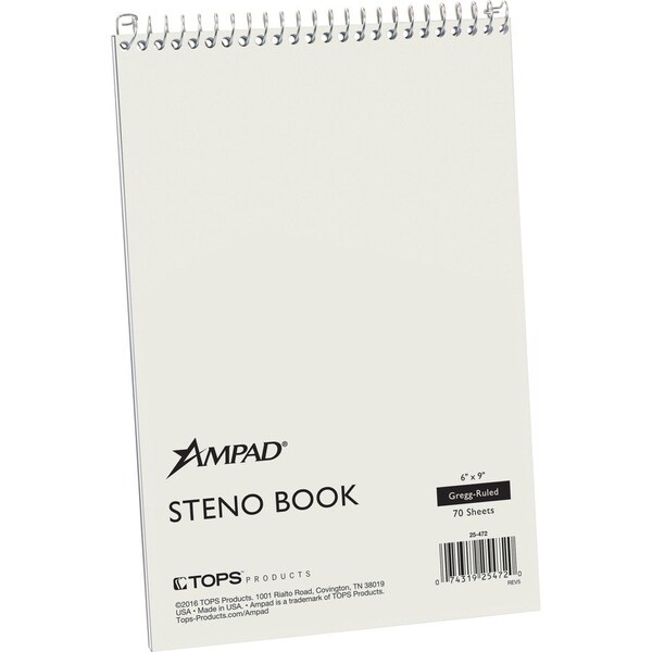 Ampad Kraft Cover Steno Book, White TOP25472 - main