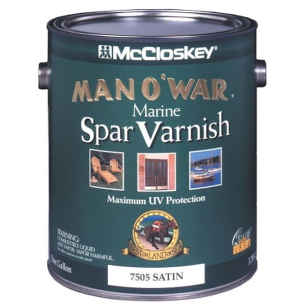 Valspar Brand 1 Gallon Satin Man Oft. War Marine Spar Varnish Low VOC, 2PK 80-6535 GL - main