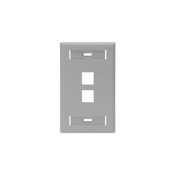 Leviton 2-Port Flush Mount Unloaded, W/Designation Window Quickport 42080-2GS - main