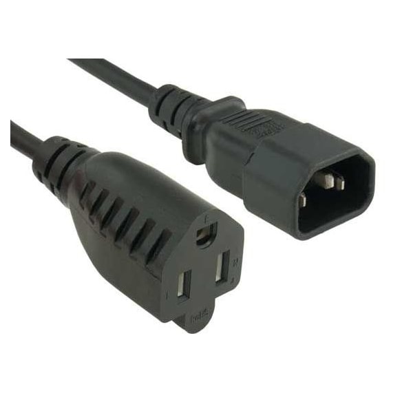 Sanoxy 1ft 18 AWG Monitor Power Adapter Cord NEMA 5-15R to IEC320 C14 SNX-CBL-PW105-1201 - main