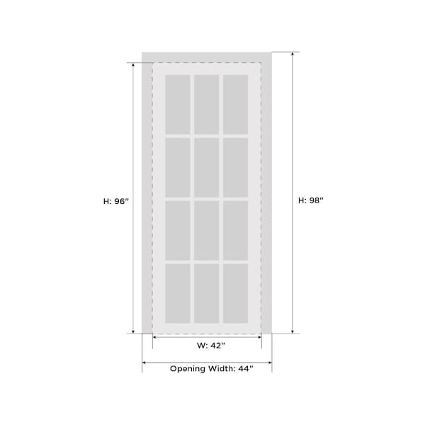 Sartodoors Solid French Door Frosted Glass White 42x96 Solid Core Modern Interior QUADRO4266ID-WS-4296 - main