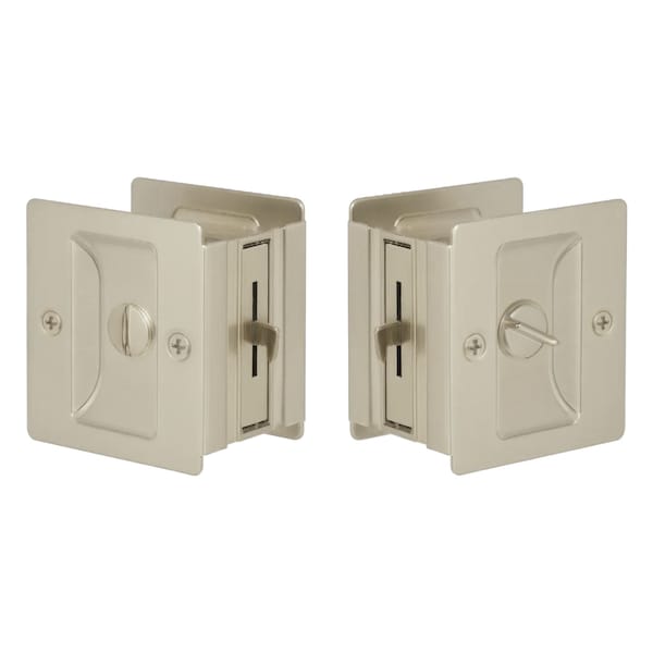 Emtek Pocket Door Locks Privacy Satin Nickel EEPDSQU65SN - main