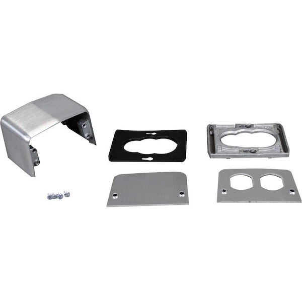 Wiremold Duplex Service Fitting, Gray, Aluminum 525F - main