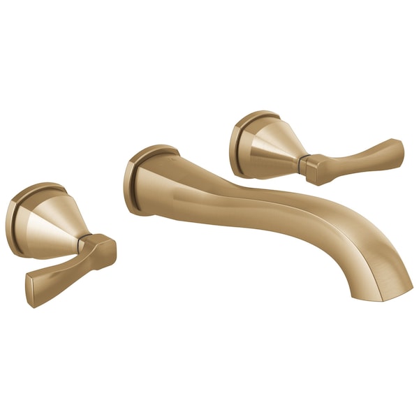 Delta Stryke Two Handle Wall Mount Bathroom Faucet Trim, 9.34 in, Lumicoat Champagne Bronze T3576LF-CZ-PR-WL - main