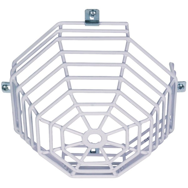 Safety Technology International Smoke Detector Guard, Steel, Surface Mount, 8 1/4 in W x 8 1/4 in H x 4 1/4 in D, White STI-9602 - main