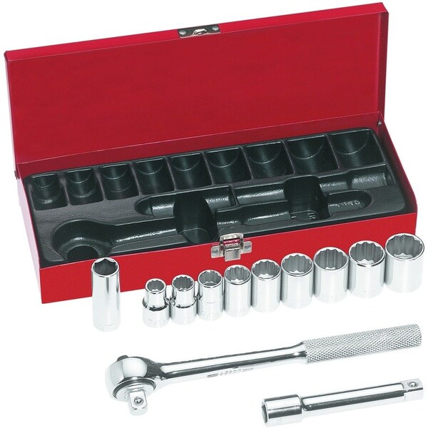 Klein Tools 1/2-Inch Drive Socket Wrench Set, 12-Piece 65510 - main