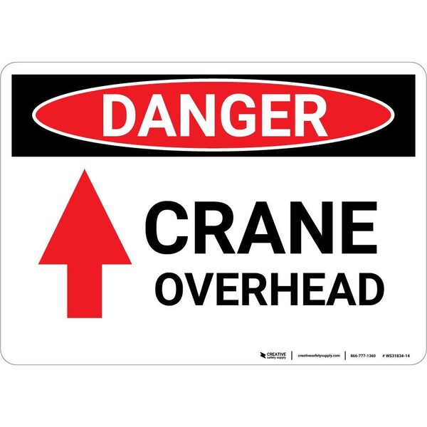 Creative Safety Supply Wall Sign, 7 in Height, 10 in Width, Vinyl with PVC backing WS31834-10 - main