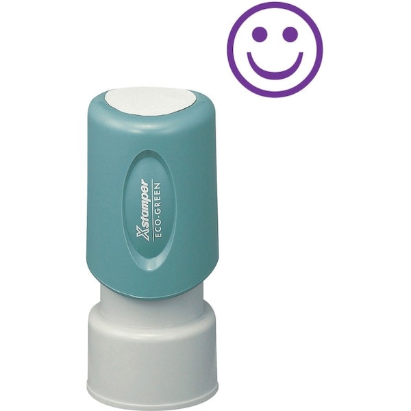 Xstamper PreInked Specialty Smiley Face Stamp, Purple XST11420 - main