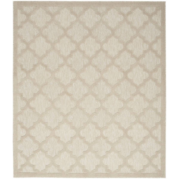 Homeroots 9' X 12' Cream And Beige Trellis Indoor Outdoor Area Rug 551420 - main