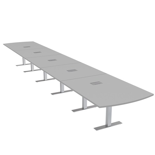 Skutchi Designs 22ft Arc Rectangle Conference Table With Power | Harmony Series | 22 Person Meeting Room Table HAR-AREC-48X264-T-U779-ESIL - main
