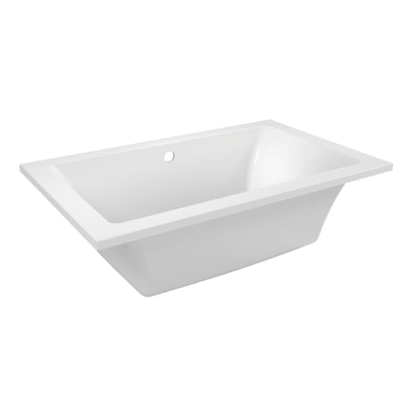 Kingston Brass 59" Acrylic Rectangular Drop-In Tub with Reversible Drain, Glossy White VTPN593619C - main