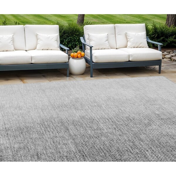 Homeroots 8' X 10' Gray And Silver Abstract Washable Indoor Outdoor Area Rug 588229 - main